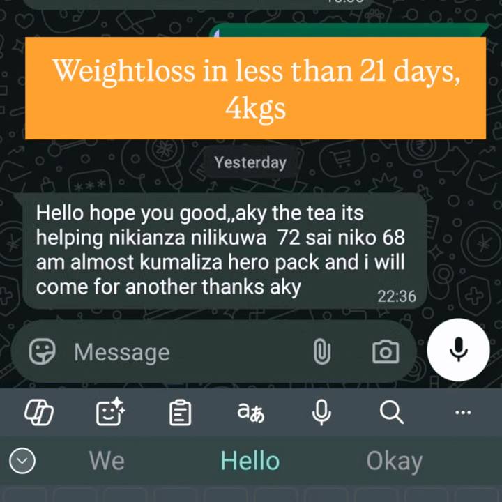Customer message: 72 to 68 kg while finishing the Hero Pack